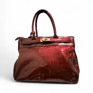 Stauer Red Crocodile Leather Handbag