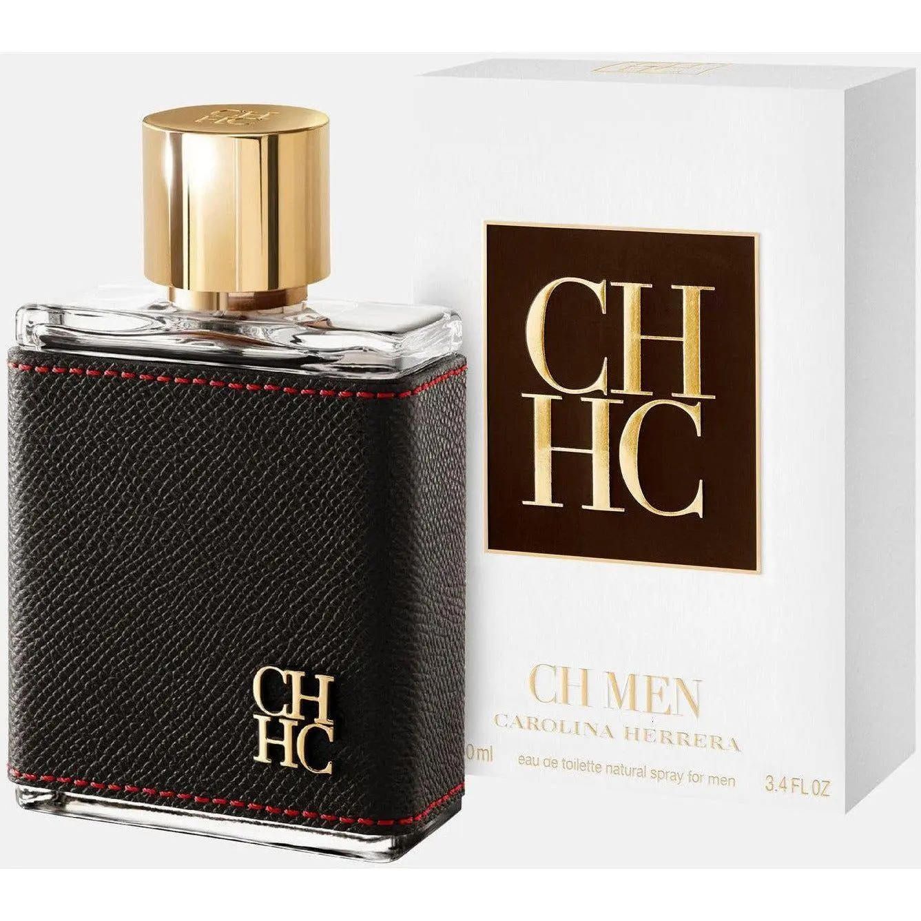 Carolina Herrera CH Men Eau de Toilette, Oriental Spicy Fragrance for Men with Aromatic Amberwood, Saffron, Nutmeg & Vanilla Notes, Perfume Spray, 3.4 fl oz