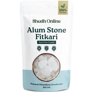 Alum Stone for Face (3.5 oz - 0.2 lb) Piedra de Alumbre para Lavado Intimo - Natural Fitkari Stone for Shaving - Phitkari Alum Crystal Rocks | Potassium Alum (100g)
