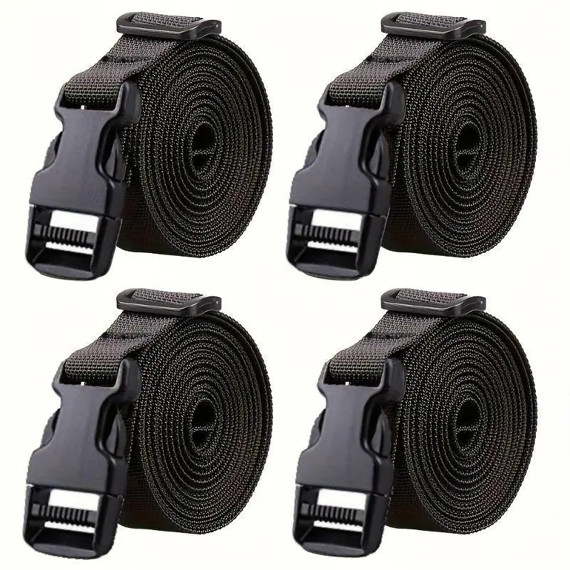 4pcs Nylon Luggage Straps Suitcase Belts Adjustable Backpack Straps Travel Accessory Bag Shoulder Straps For Heavy Cargo Lashing Durable Travel Accessory