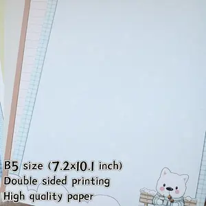 B5 Loose Leaf Writing Paper Pad puppy cat dog kitten art Cute Design Charming Full Background Office School Use Gift Choice Travel Notebook 120gsm Premium paper double sided printing high quality