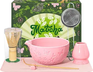 Matcha Whisk Set 7 count Matcha Bowl, Matcha Whisk and Holder,  Scoop and Scoop Rest, Stainless Sifter and  Towel Ceramic Matcha Set  Matcha Kit for Matcha Lovers