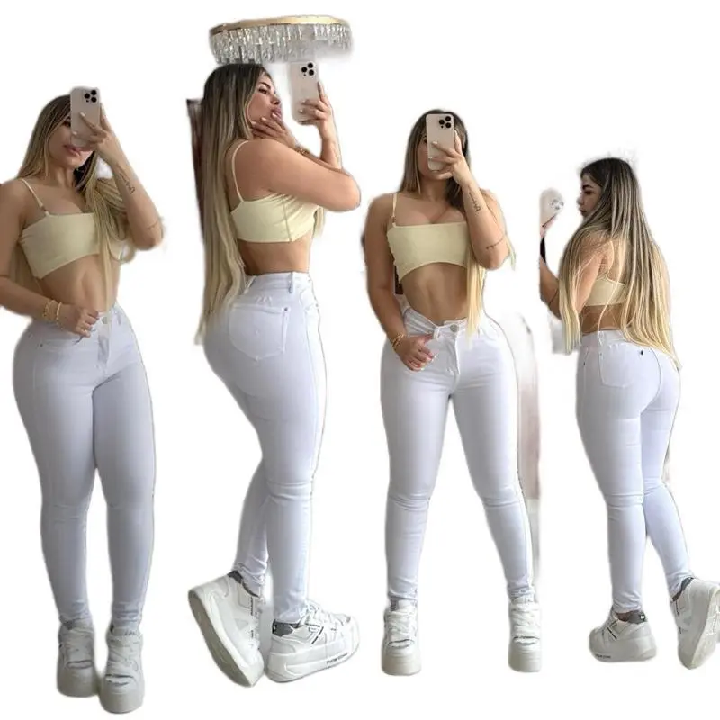 K4373/4413  Colombian Stretch Jeans – High Waist Premium Denim, Body-Shaping Fit