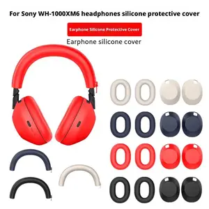For WH-1000XM6 Silicone Protective Case Shockproof Cover for Sony XM6 Headphones Anti-Scratch Soft Shell with Ear Cup Protection Accessory