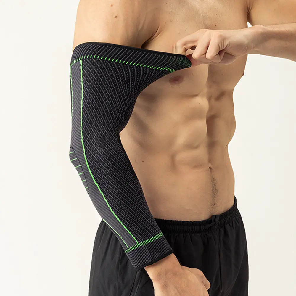 LHU Unisex Compression Elbow Wraps, 2-Piece Breathable Anti-Slip Arm Sleeves for Tenosynovitis & Tennis Elbow Support
