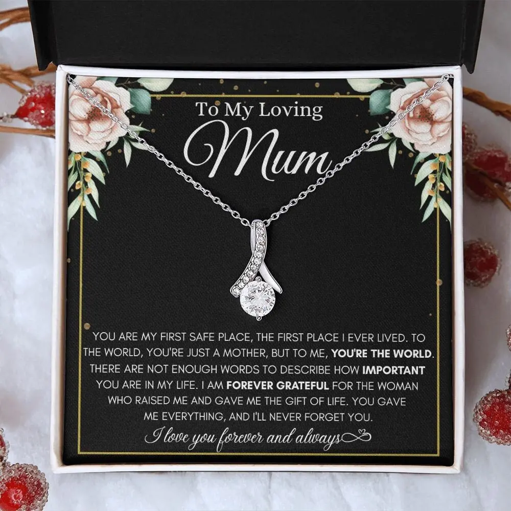Mum Necklace, Mum Birthday Gift, Mum Christmas Gifts, Mother's Day Uk Card - Happy Mother's Day with Meaningful Message Card Inside