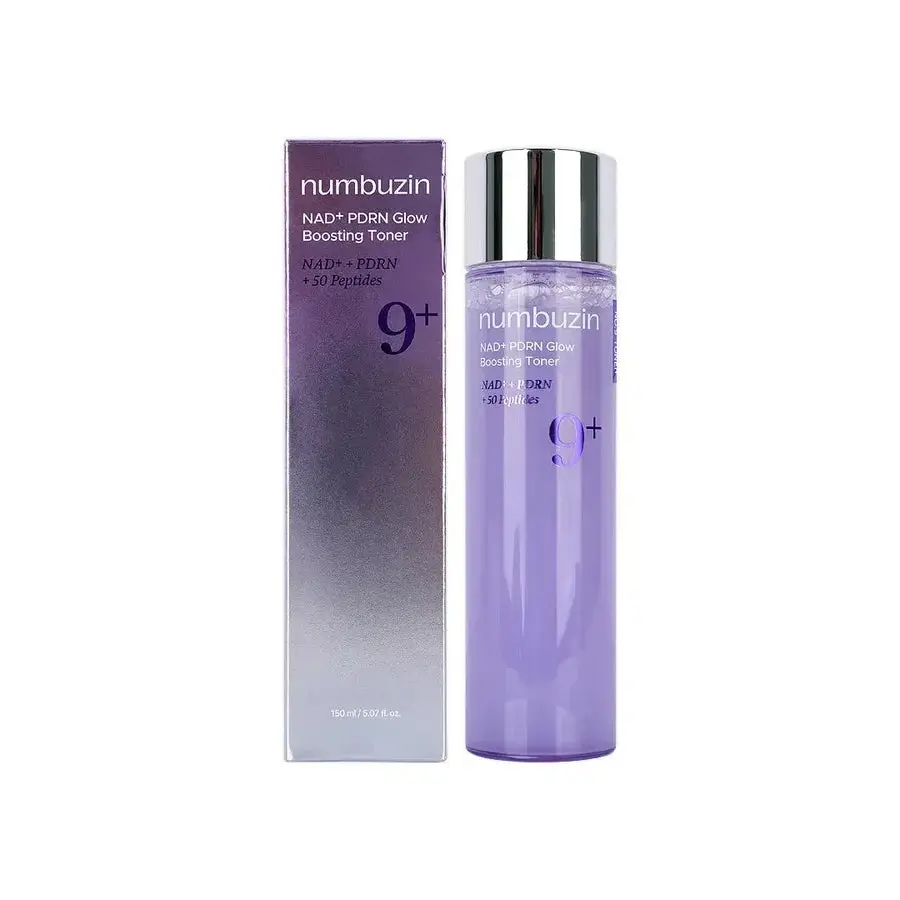 numbuzin No.9 Glow Boosting Toner with NAD+ & PDRN - Hydrating Korean Liquid for Daily Radiance and Skin Brightening, 150ml, Hydrate, Peptides, Lightweight, Elasticity Support, Bottle, Firming/Lifting, Smoothening, Single Item, Moisturizer, Radiant, Pore,