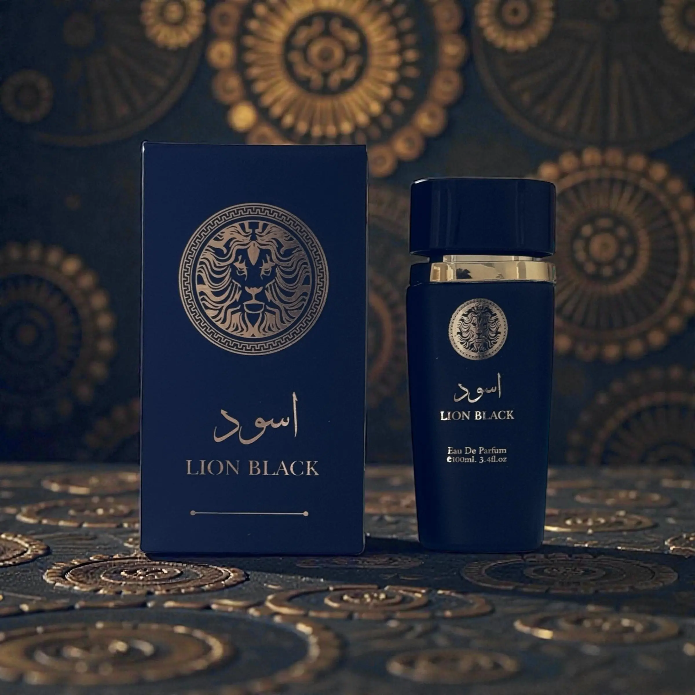 Lion Black Eau De Parfum for Men - Masculine Wood Scent with Rich Spices & Citrus, Modern Cologne for Strength & Style, 100ml / 3.4 fl.oz, Strength And Style