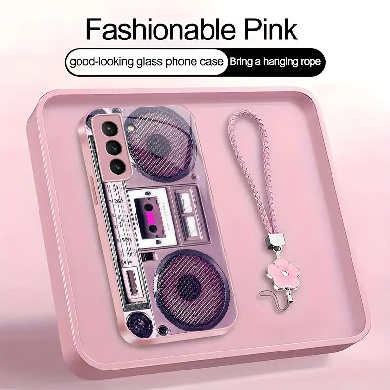 Suitable for [Galaxy S21 Fe 5g] high-end women's phone case🤩,retro cassette tape pattern, fun and appealing🥰✨, drop-resistant, affordably priced，fingerprint-resistant  YM99