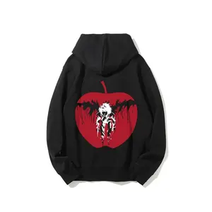 Death Note Ryuk and L Hoodie Anime Graphic Japanese Style Clean Minimal Streetwear Unisex Couple Outfit Soft Cotton Fall Winter Gift