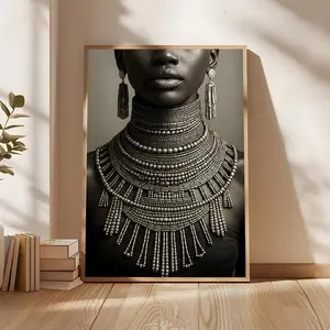 Black and White African Woman, Elegant Tribal Photography Art , Museum Poster , Gift Love Africa , African Fin Art
