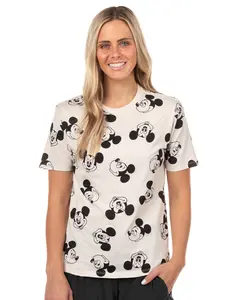 Disney Mickey and Friends Women's T-Shirt Boyfriend Fit Mickey Face Tee