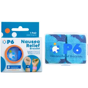 P6 Motion Sickness Bands for Kids and Adults Wristbands for Anti Nausea Sea Cruise Travel Car Pregnancy Morning Sickness All-Natural Non Drowsy Relief Acupressure Treatment (1 Pack, Blue)
