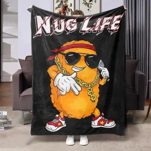 Funny Chicken Nuggets Flannel Blanket Ultra Soft Throw for Sofa Bed Office Dorm Travel Perfect Birthday Christmas Gift for Gamers Students Food Lovers