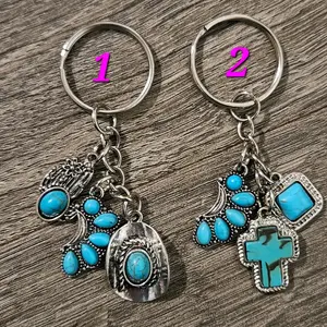 Turquoise Western Keychain