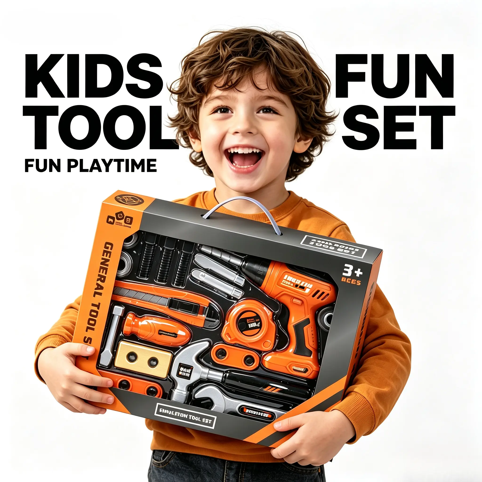 Kids Tool Set 19pcs, Christmas Birthday Gifts for Boys Girls Ages 3 , 4, 5, 6, 7,Toddler Tool Set with intertia drill,Construction Toys Tools for Toddlers