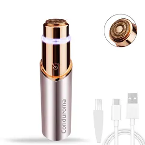 Women's Facial Hair Remover – Painless & Rechargeable Electric Shaver with LED Light – Gentle, Travel-Friendly Hair Removal Device for Chin, Upper Lip & Face, Rechargeable Shaver Machine