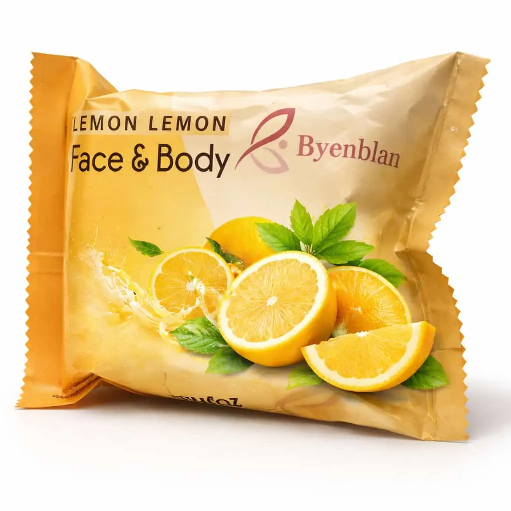 Lemon Cleanser Bar Soap, All Natural Ingredients Hydrating Bath & Shower Product for Body Hygiene