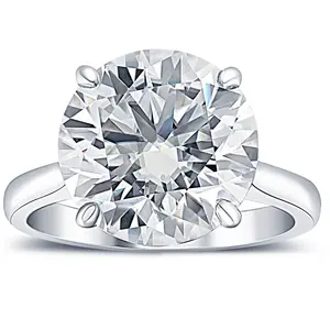 6 Ct Moissanite Solitaire Engagement Ring 10k White Gold (12mm stone)