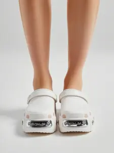 Women's Fashionable Solid Color Platform Clogs, Casual Comfortable Breathable Non-slip Clogs, Trendy All-match Clogs for Indoor & Outdoor Wear