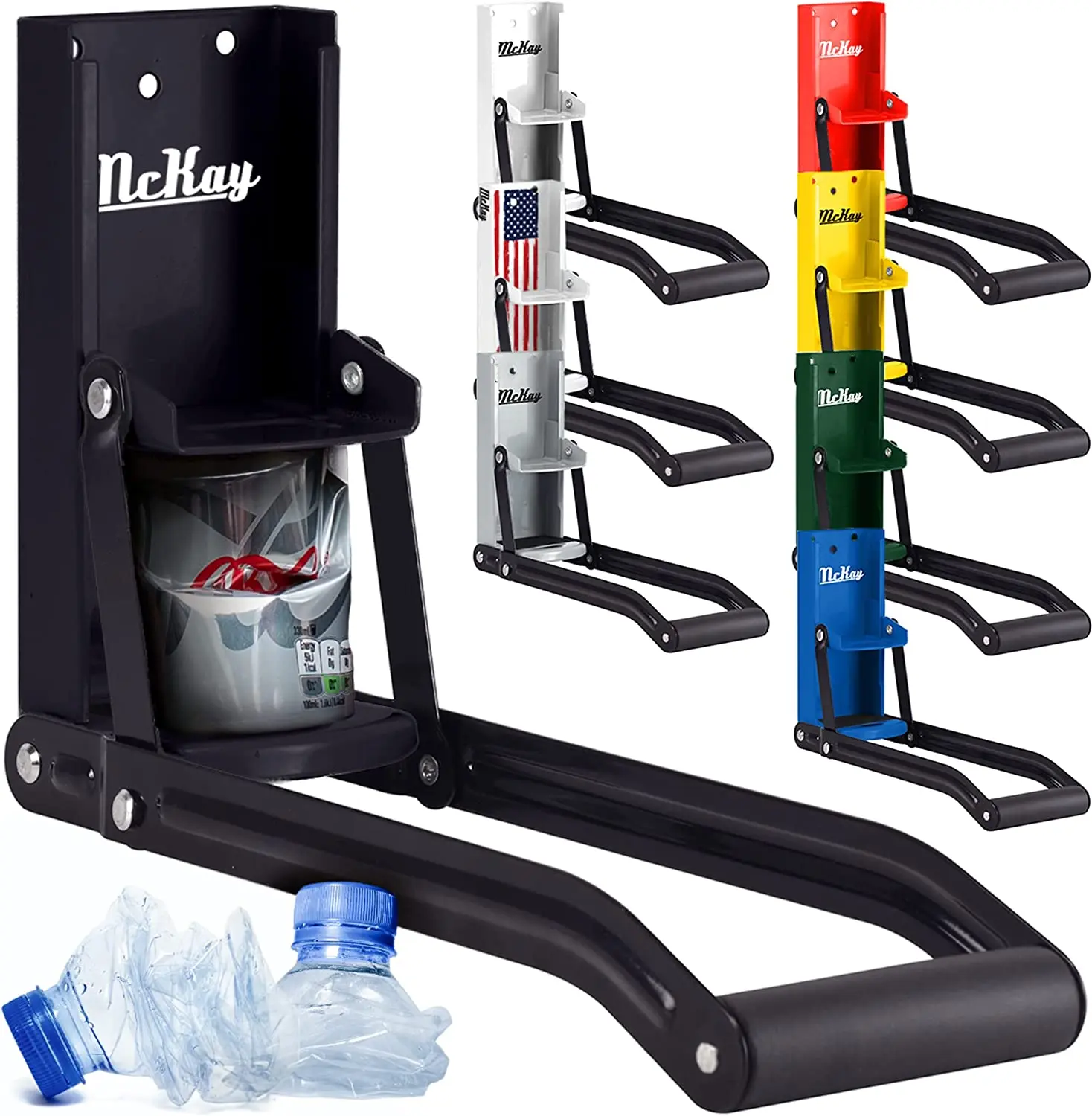 McKay Heavy-Duty Wall-Mounted Can Crusher: Space-Saving 12oz Aluminum Smasher with Built-in Bottle Opener
