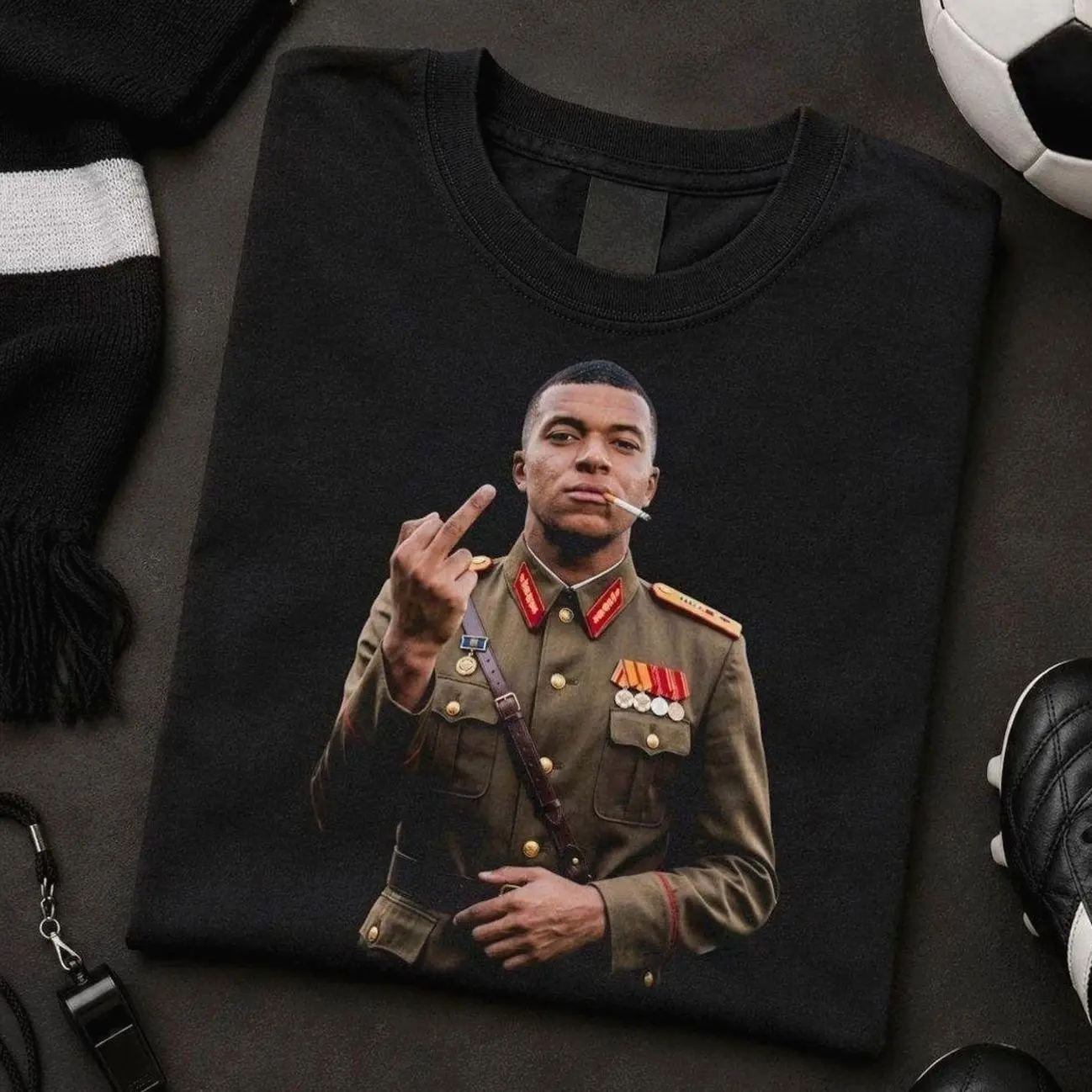 Dictator Mbappe Middle Finger Shirt, Propaganda Style Football Graphic Shirt, France Soccer Fan Gift FAB TDZ 63U YUQ