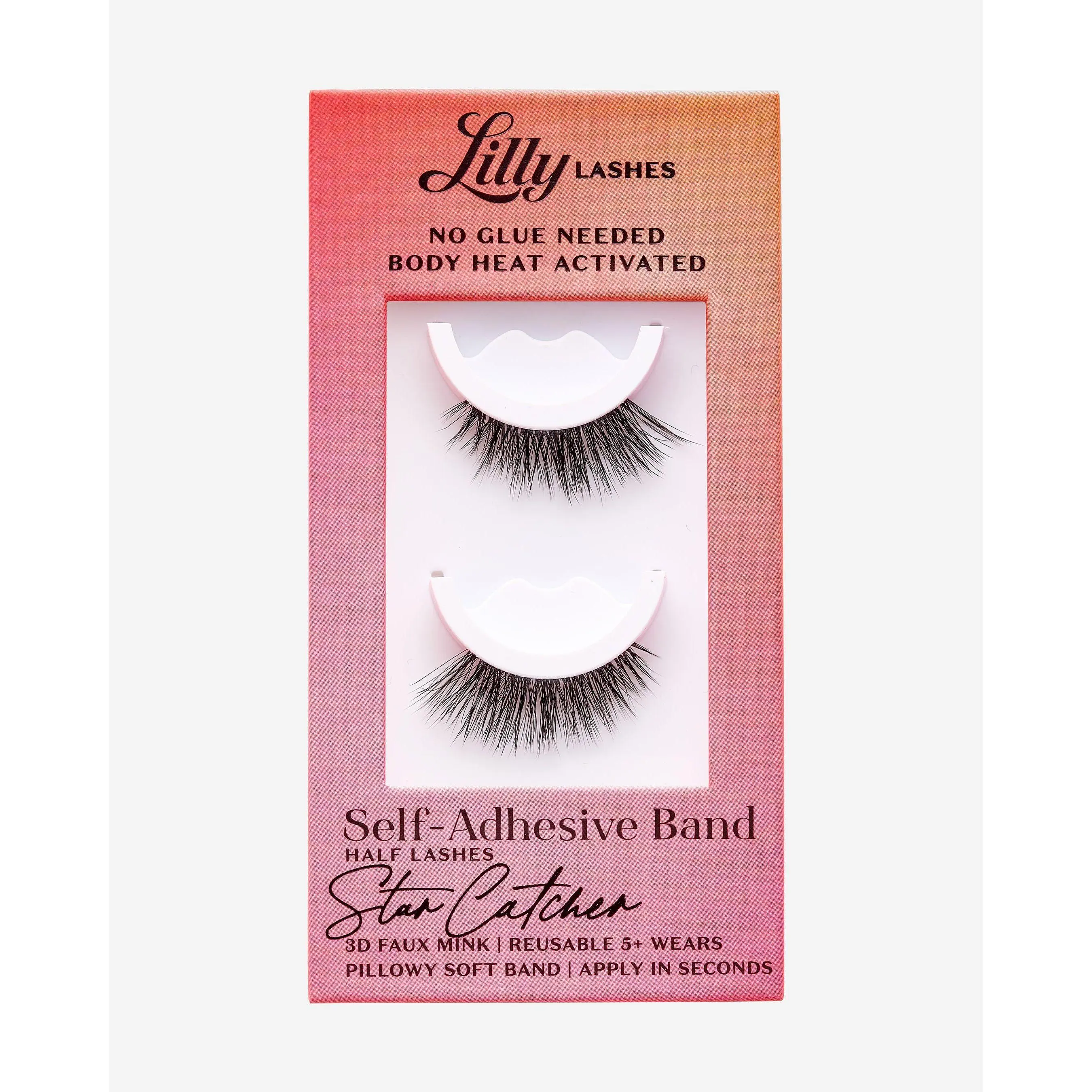 Self-Adhesive Eyelashes StarCatcher Half Lash | Lilly Lashes 3D Faux Mink | No Glue Needed, Body Heat Activated Self-Adhesive Eyelashes StarCatcher Half Lash | Lilly Lashes 3D Faux Mink | No Glue Needed, Body Heat Activated