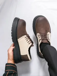 Men's Thick Sole Rubber Height Increasing Work Shoes Derby Style, Comfortable and Durable Casual Footwear for Daily Wear Walking Shoes