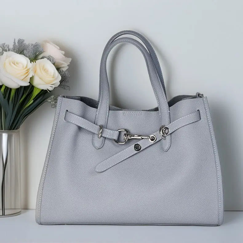 ALTANAI — genuine leather tote bag with a long adjustable strap