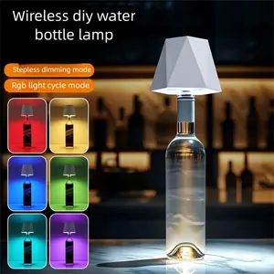 Bottle Table Lamp LED Wine Head Light Insert Decorative Atmosphere Bedside Nightlight RGB Bottle Lamp Desktop Decoration Adjustable Brightness Lights