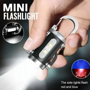 LED Flashlight Keychain Light, USB-C Rechargeable Torch with Hanging Hook, 200 Lumens Super Bright, Compact Emergency Lantern for Camping, Hiking, Home, Office, Power Outages - Long Runtime LED Flashlight, Hiking Essentials, Modern Lighting, Durable Build