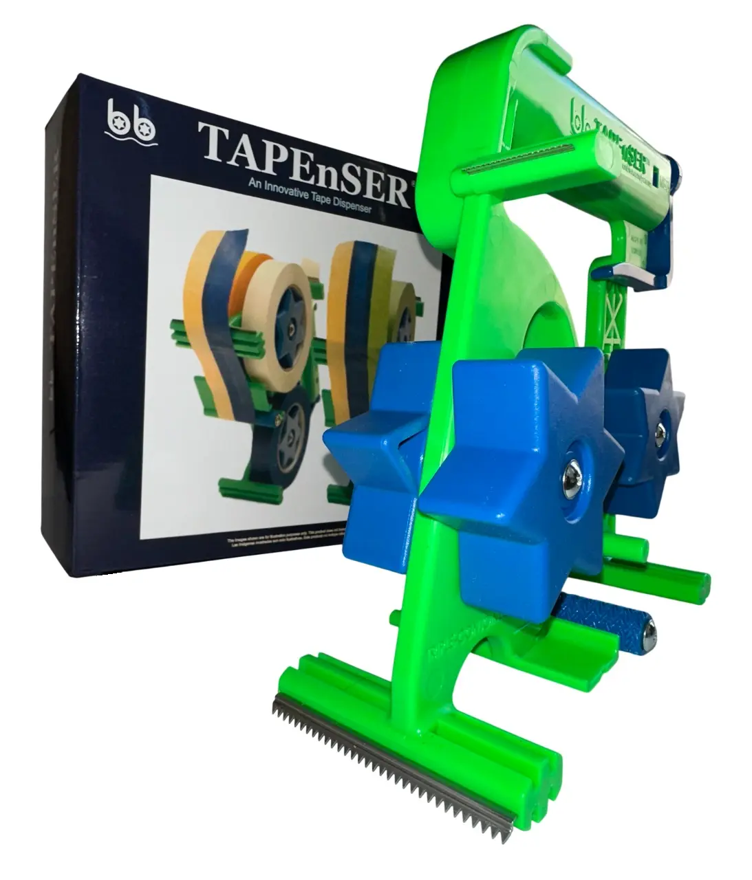 TAPEnSER ~ Tape Dispenser for painting, makes double-sided tape, ideal for masking prep work before spraying paint, stain, texture, or plaster; Also ideal for remodeling and auto body painting