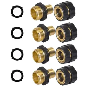 Garden Hose Quick Connector, 3/4 Inch Male and Female Garden Hose Fitting Quick Connector, 4 Set