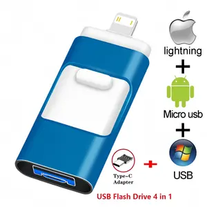 3 in 1 USB Flash Drive, 1 Count High Speed USB 3.0 Memory Storage, OTG Thumb Drive for Smart Phones, PC and More Devices, Portable Flash Drives