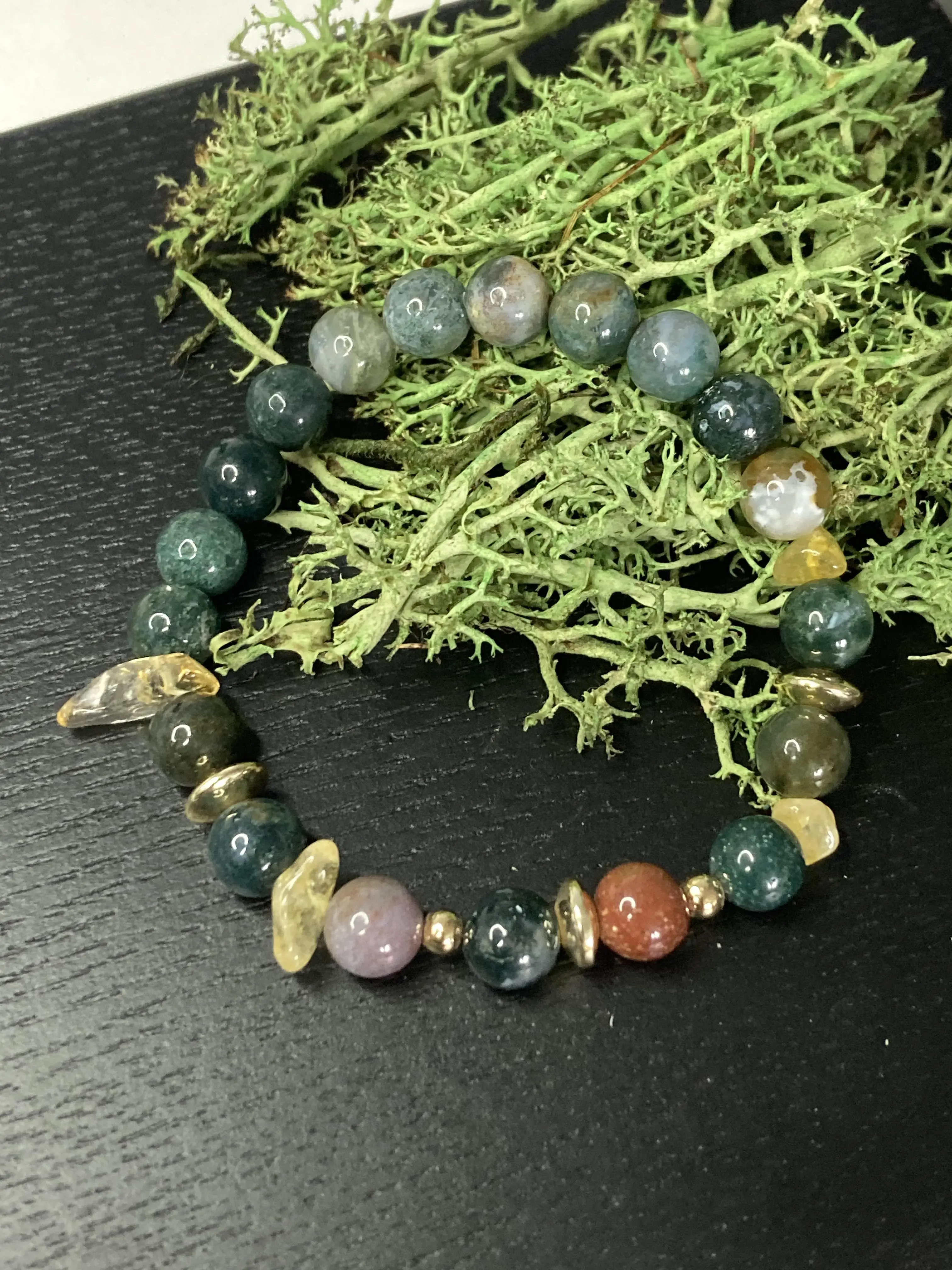 Golden Aura – Indian Agate x Citrine Bracelet