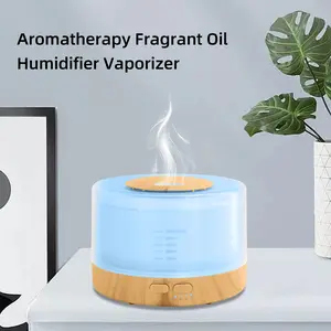 Ultrasonic Smart Diffuser Humidifier 16.9oz Tank Timer Modes 7 Color Lights 6 Essential Oils Aromatherapy Vaporizer for Large Room Anxiety Relief Eco-friendly Non-toxic PP Material