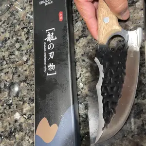 DRAGON RIOT for Meat Cutting, Forged Japanese Style Knife for Cooking - High Carbon and Full Tang - Must Have Knife for Kitchen and  Gift,Christmas Gift.