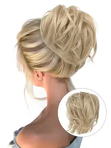8 Inch Blonde Short Wavy Hair Bun, Natural Fluffy Hair Bun, Soft Synthetic Hair, Synthetic Soft Hairpieces for Women & Girls, Suitable for Daily Use, Synthetic Extensions