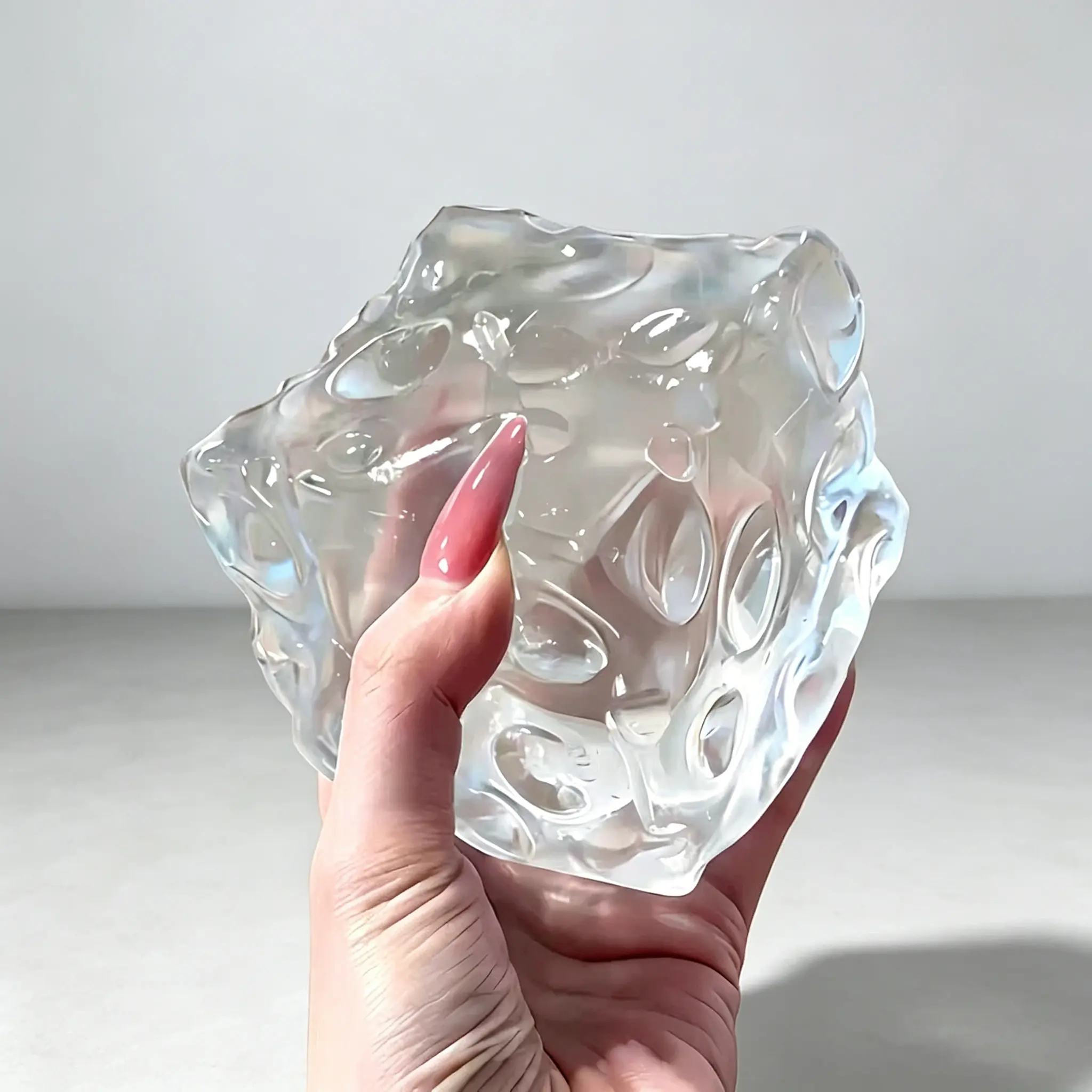 7cm Aesthetic & Functional Clear White Maltose Mochi Squish Cube, Soft & Stretchy Scented TPR Sensory Fidget Toy with , Calming Desk Anxiety Relief Squishies, Cute Hobby Collection Gift