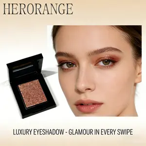 HERORANGE Radiant Single Color Eyeshadow Palette 6 Color Options, Waterproof and Sweatproof, Long Lasting, Easy to Apply for Daily and Party Makeup Glitter Shimmer Eyeshadow