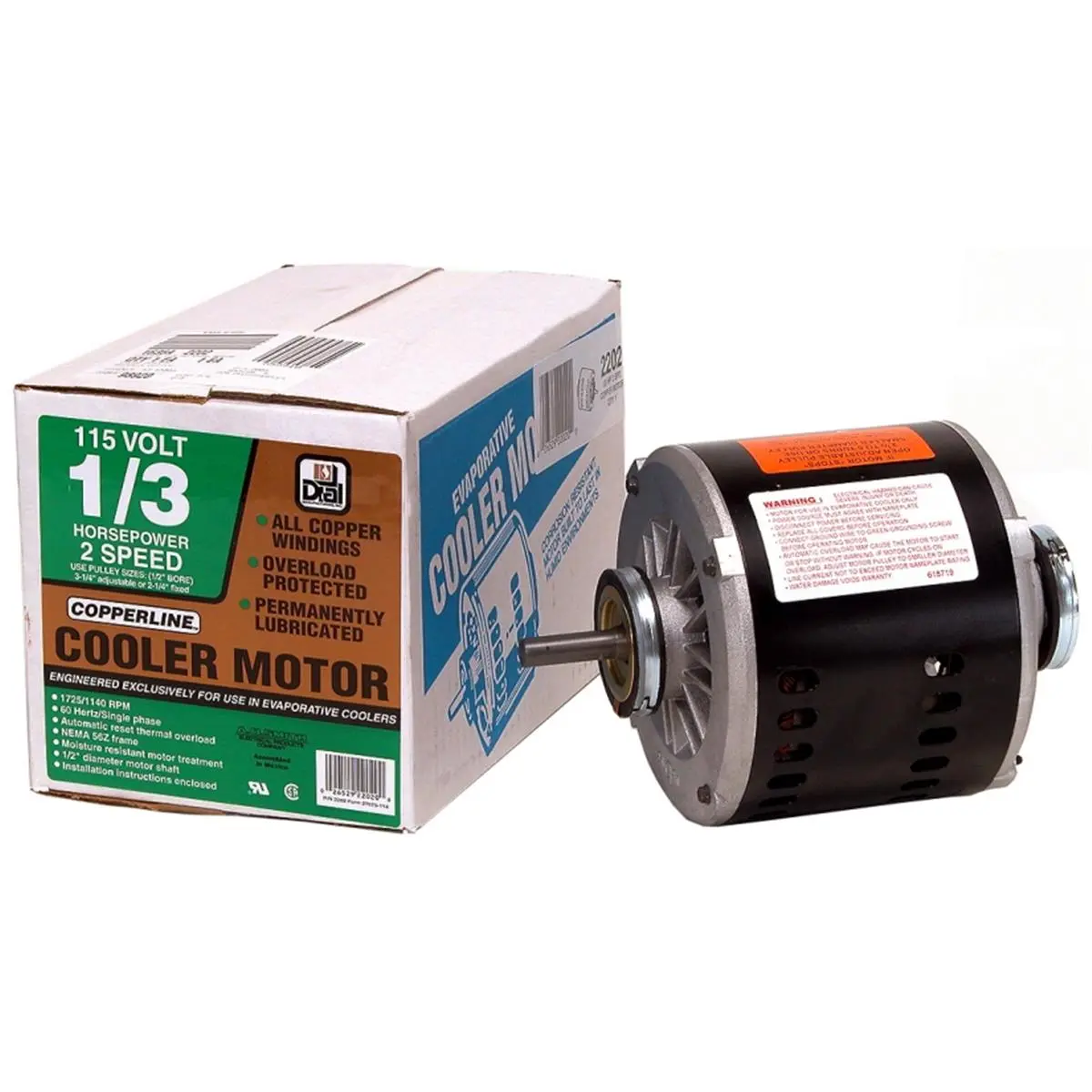 Dial Manufacturing Inc .33 HP 2 Speed Evaporative Cooler Motor