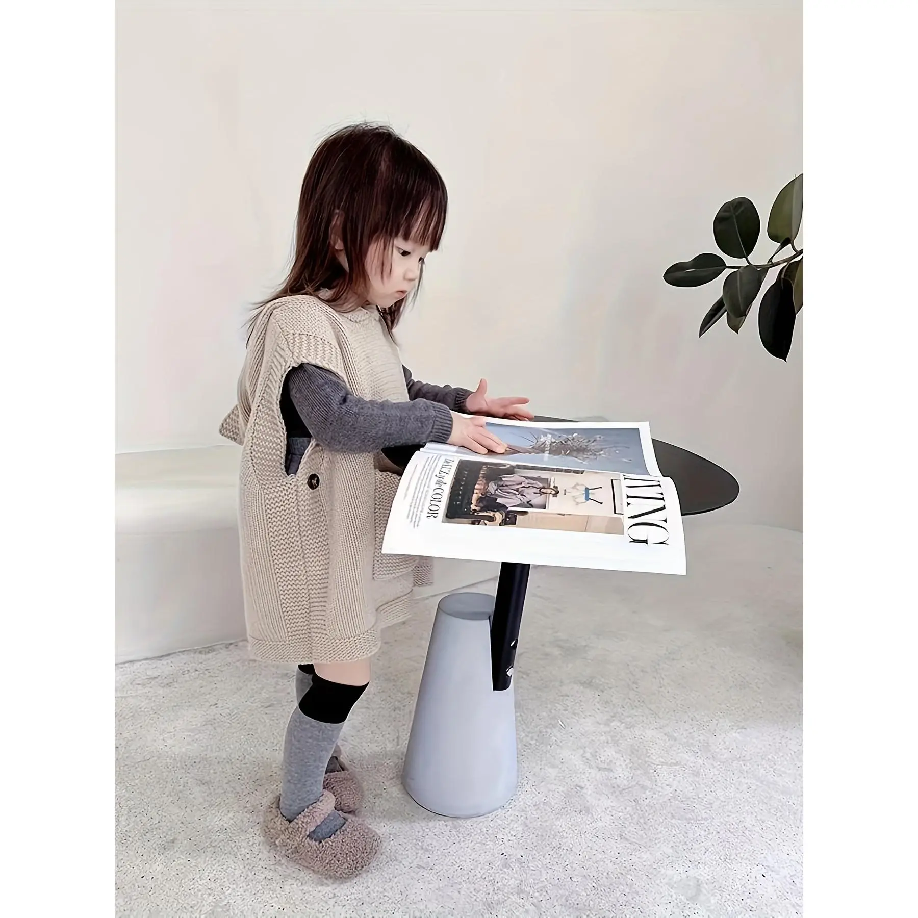 Girls' Knit Vests - New Spring Plain Style, Relaxed Fit, Crew Neck, Unique Hooded Design, Large Pockets, 96.2% Polyester-3.8% Polyester Blend, Hand Wash Only for Toddlers, Elastane, 96.2% Polyester, 3.8% Elastane