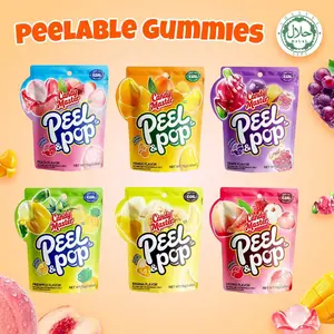 Candy Master Peel & Pop Peelable Gummy-6Fruity Flavors(Banana,Lychee,Grape,Peach,Mango,Pineapple)-Juicy& Chewyl Halal Certified |-ldea for Kids & Snack Lovers