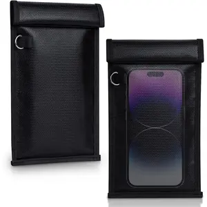 Faraday Bags for Phones and  Key 2 Pack, Signal Blocking Pouch, Cell Phone Signal Jammer,  Key/WiFi/RFID/GPS Signal Blocker Black (m)