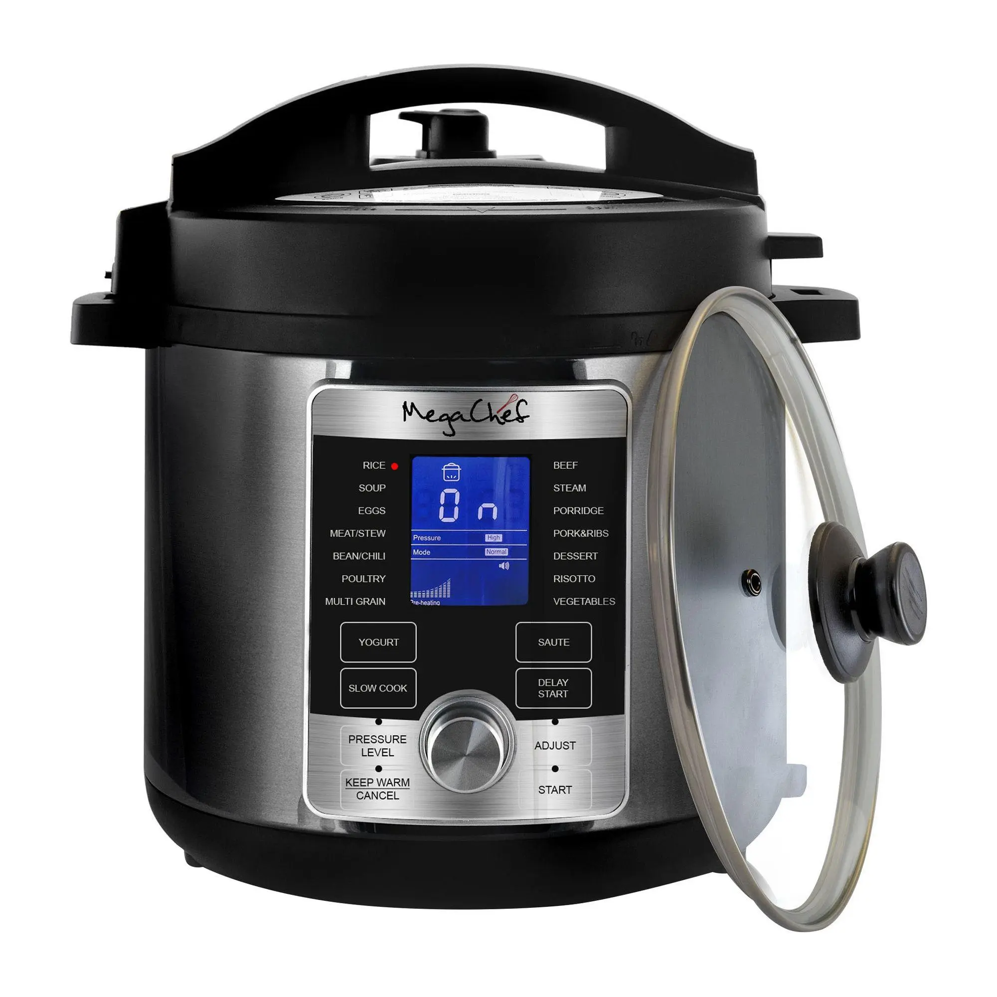 MegaChef 6 Quart Stainless Steel  Digital Pressure Cooker