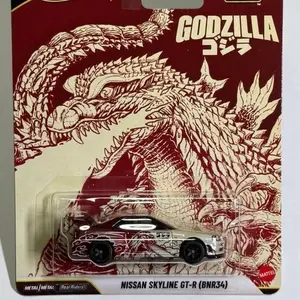 Hot Wheels Premium Pop Culture Godzilla Nissan Skyline GT-R (BNR34) Die-Cast Car with Protective Case
