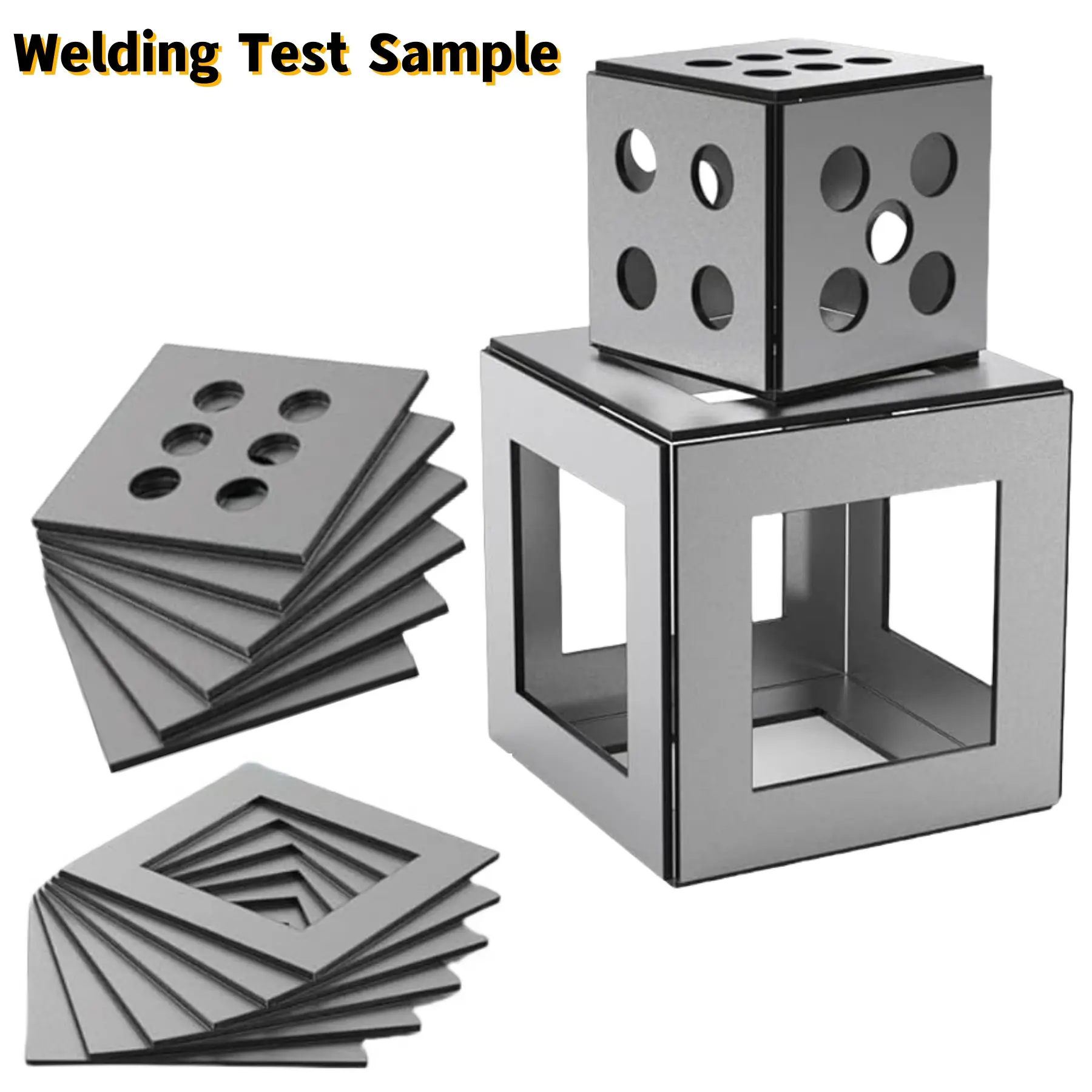 Welding Tool Kit, Low Carbon Steel Welding Board, DIY Cube, Tig Mig Arc Electrode, Beginner Welding Practice Supplies