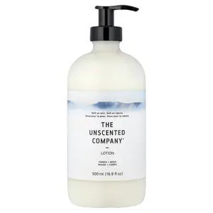 The Unscented Company Hands + Body Lotion, Fragrance Free, 16.9 fl oz (500 ml)