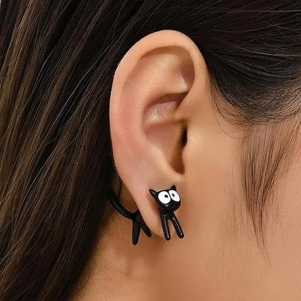 BloomWish S Animal Bite Earrings for Women 3D Clay Dinosaur Cartoon Funny Stud Trendy Daily Party Fashion Jewelry Gifts