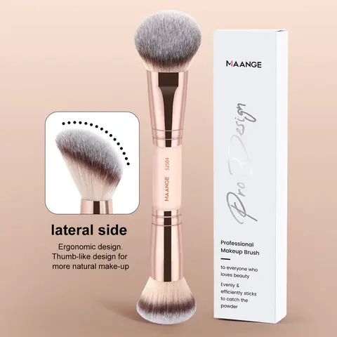 MAANGE 1pc Double-Headed Multifunctional Makeup Brush, Beauty Duo Brush, Dual Ended Makeup Brush, Sloping Foundation Brush Round Head Brush Blush Brush Concealer Brush, Soft Cosmetic Brushes, Cosmetics Brush, Face Makeup Brushes